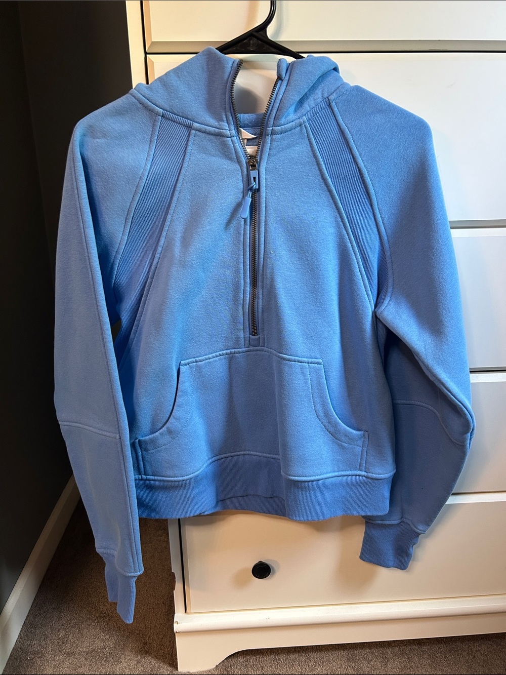 Jockey Light Blue Half-Zip Hooded Pullover Jacket